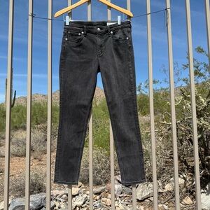 Rag & Bone NWT Washed Black The Cate Mid Rise Ankle Skinny Denim Jeans